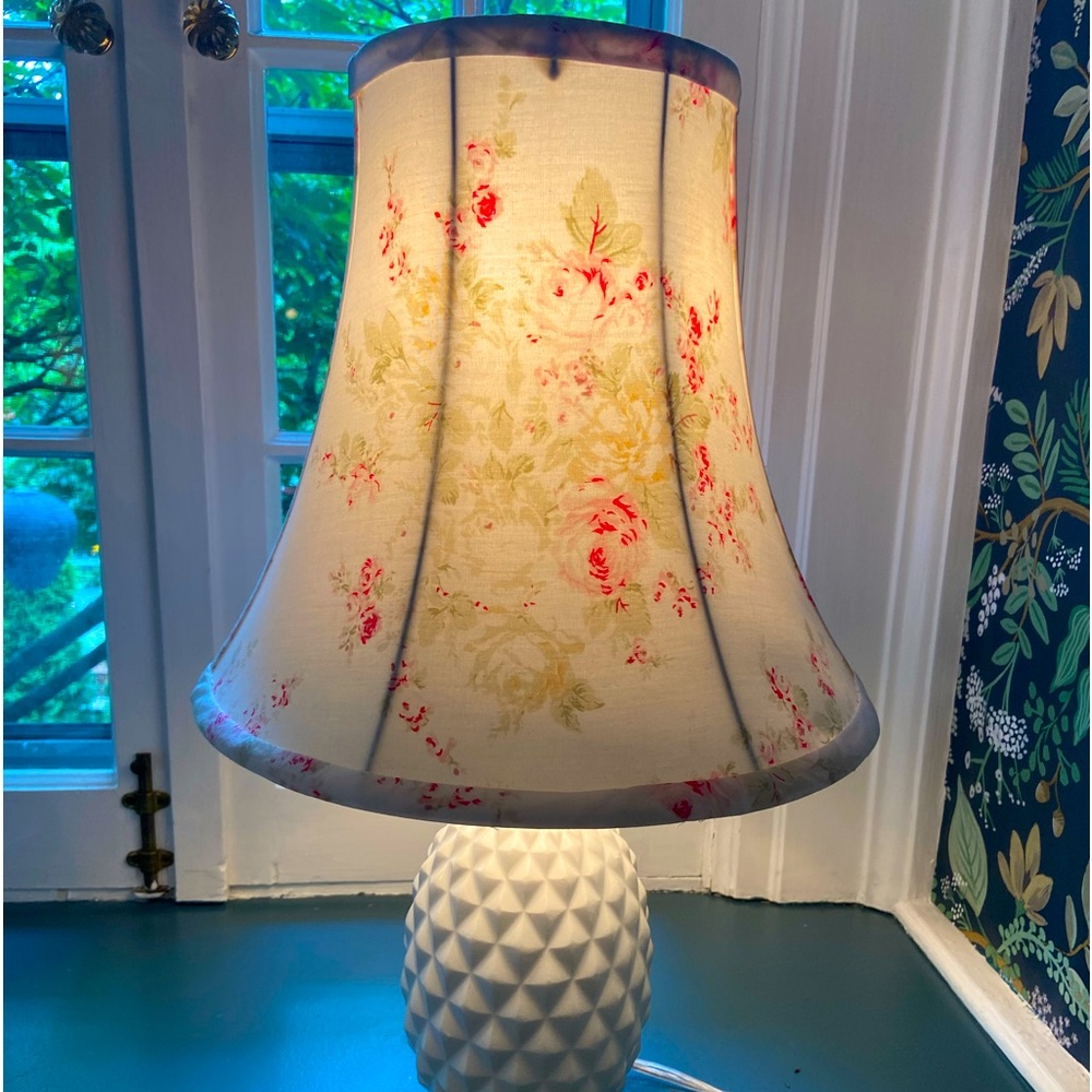 Handmade lampshade using Shabby Chic fabric